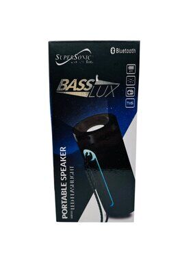 SuperSonic BassLux Bluetooth Portable Wireless Speaker With LED Flashlight TWS